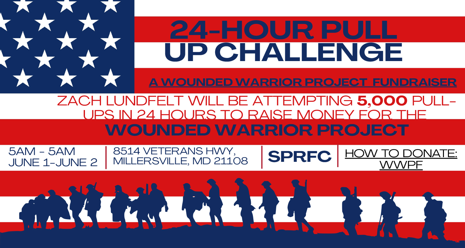 image with US flag in background advertising pull up challenge